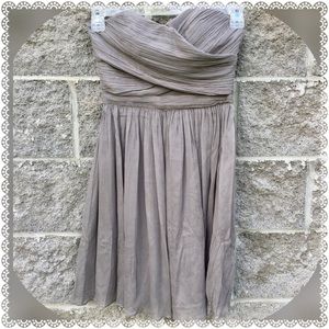 J. Crew Strapless Silk Gray flowing Dress Size 2